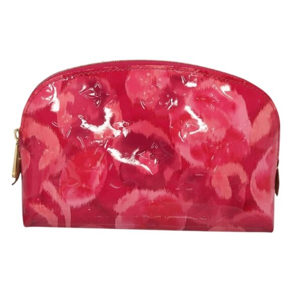 LOUIS VUITTON Vernis Ikat Flower Pochette Cosmetic Pink - Picture 1 of 15